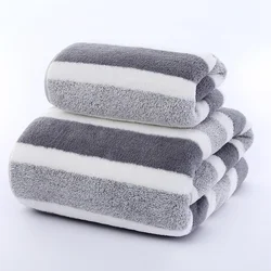 1 Piece Thickened Extra Large Towel Striped Pattern Bath Towel Quick Drying Absarbent Towel Bathroom Towel Soft And Comfortable