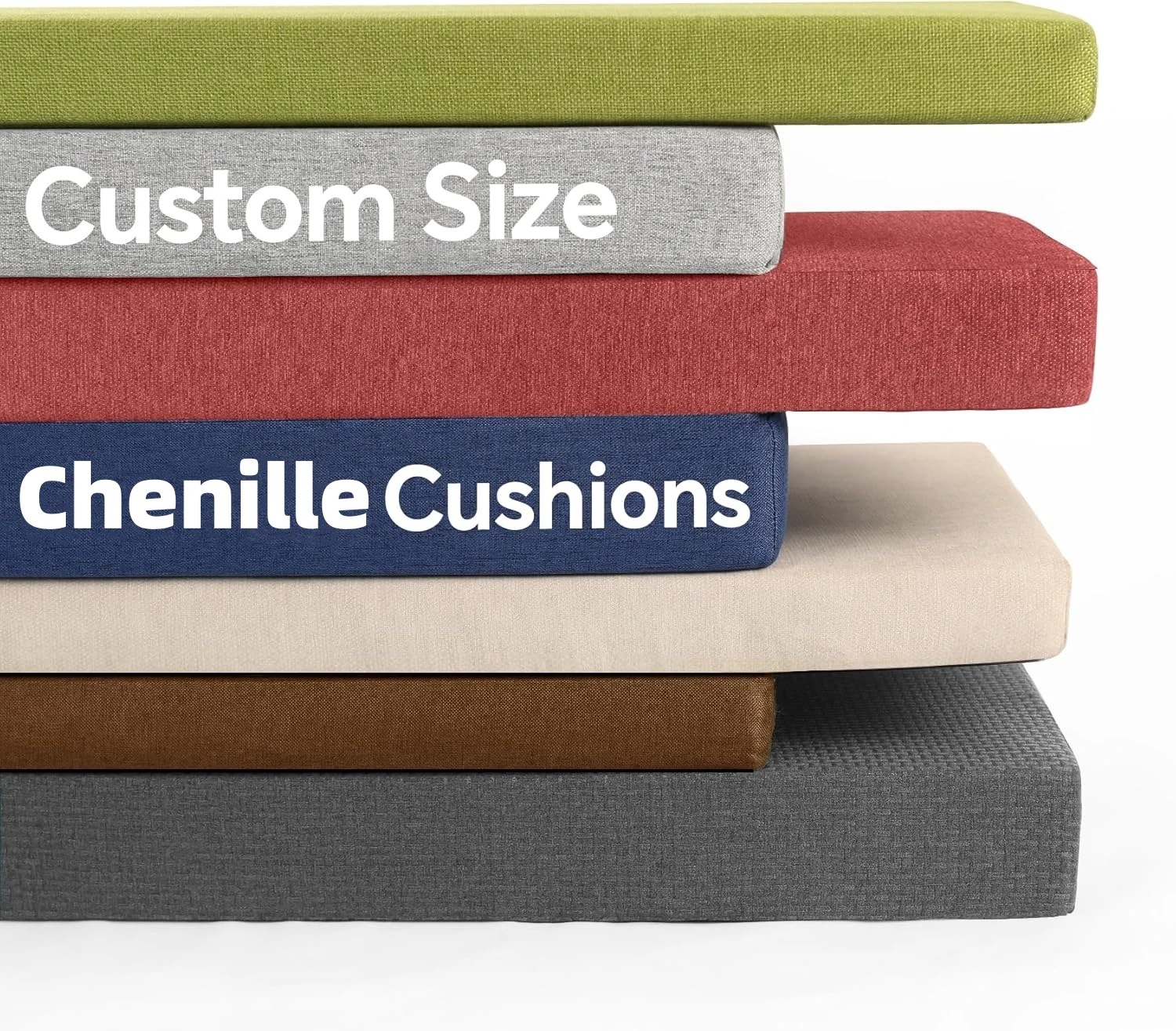 

Custom Bench Cushion Chenille Cloth Non-Slip 50D High Density Cushion Swing Balcony Sofa Seats Washable Cushion Garden Cushion