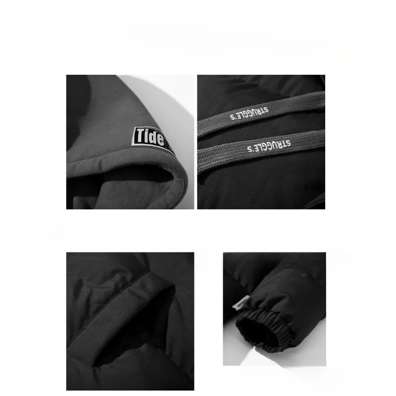 Nuevas chaquetas acolchadas de algodón gruesas de lana de invierno para hombres y mujeres, abrigos cálidos para parejas de moda con bloques de Color y cuello levantado
