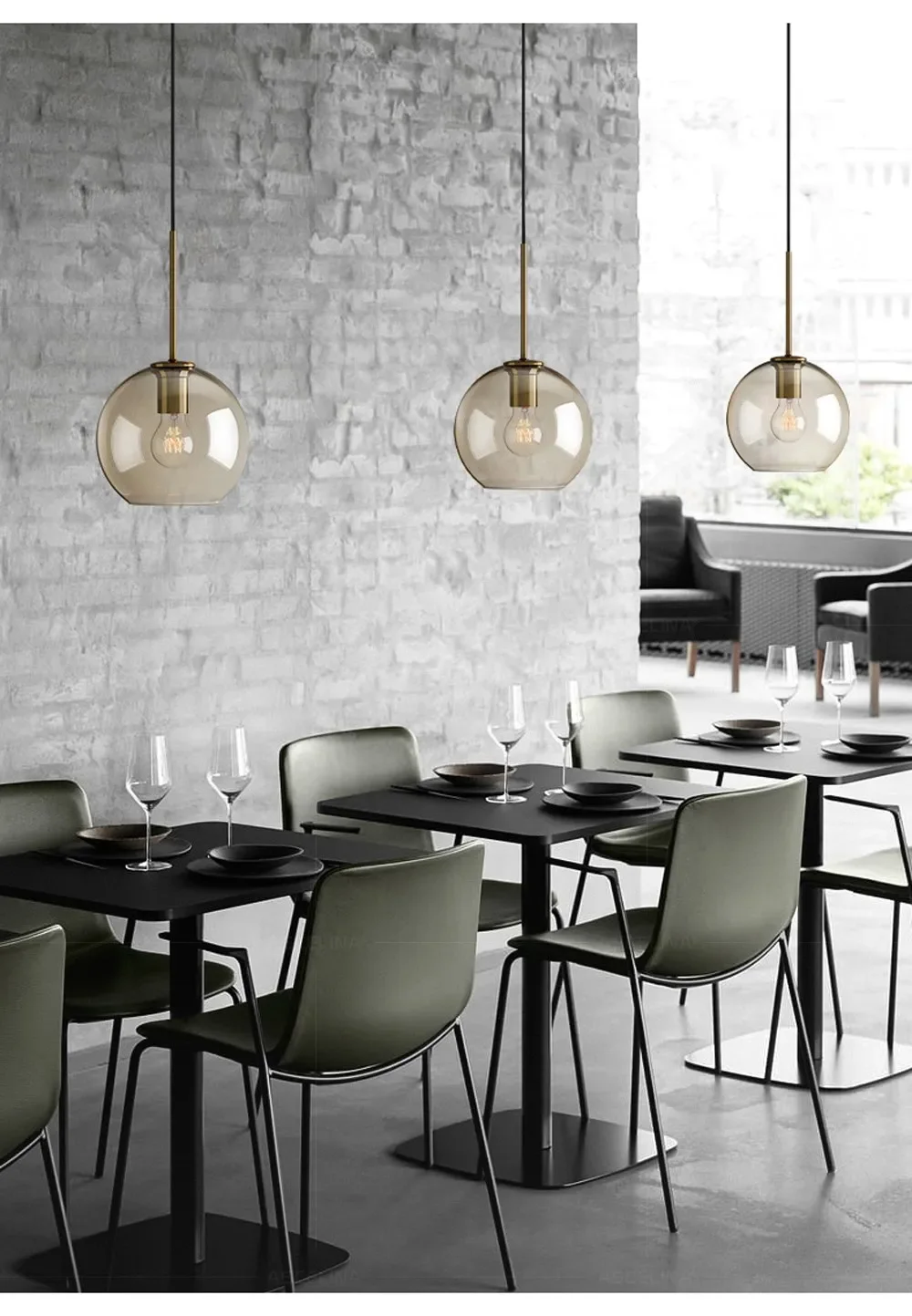 Nordic LED Glass Chandelier Single Multi Head Dining Room Pendant Light Living Room Bedroom Cafe Stairway Home Decoration Lustre