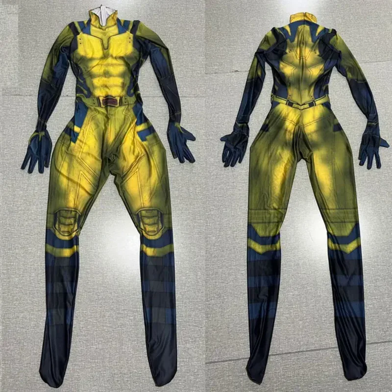 2025 New Halloween Wolverine Movie Costume Superhero Zentai Suit Cosplay Adults Kids Bodysuit Men Boys Male X156