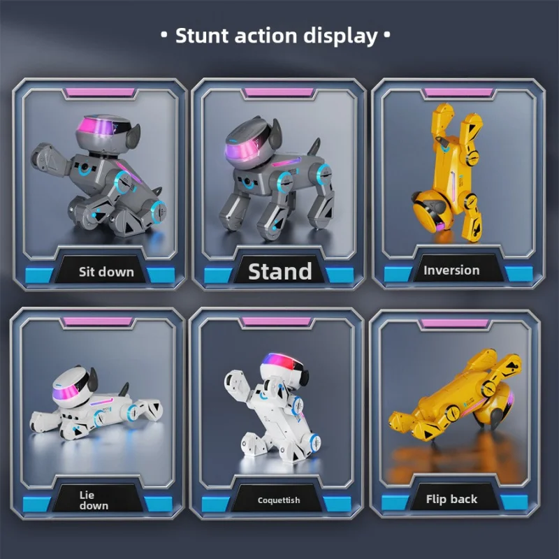 Control remoto eléctrico Cyber Robot perro tecnología negra compañero electrónico para mascotas AI inteligencia Artificial StuntMechanical perro