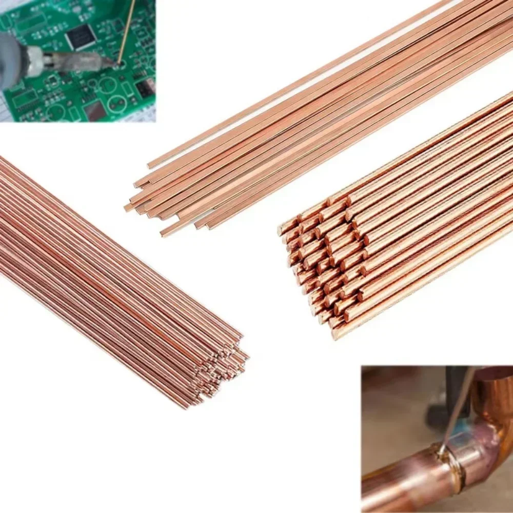 Brazing Rods For Refrigeration Flat Electrode 250mm Copper Brazing Rods Easy To Shape No Cracks Sturdy Construction
