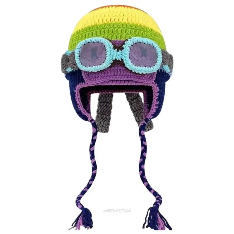 X5XA Whimsical Knitted Winter Hat Soft Warm Earflap Cap For Christmas Costume