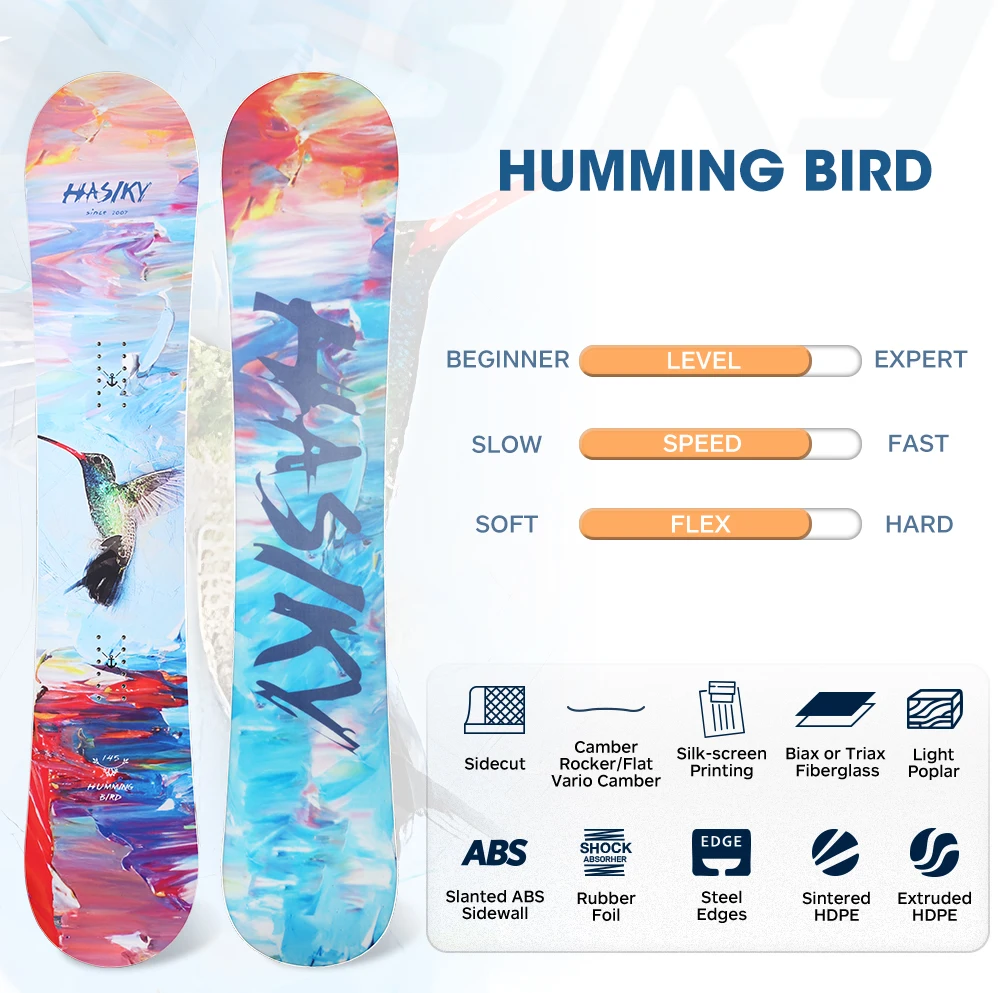 

Hasiky Humming Bird 145 147 cm Adult's All Mountain Snowboards With Winter Snowboard women's & Men's Entry-level Adult