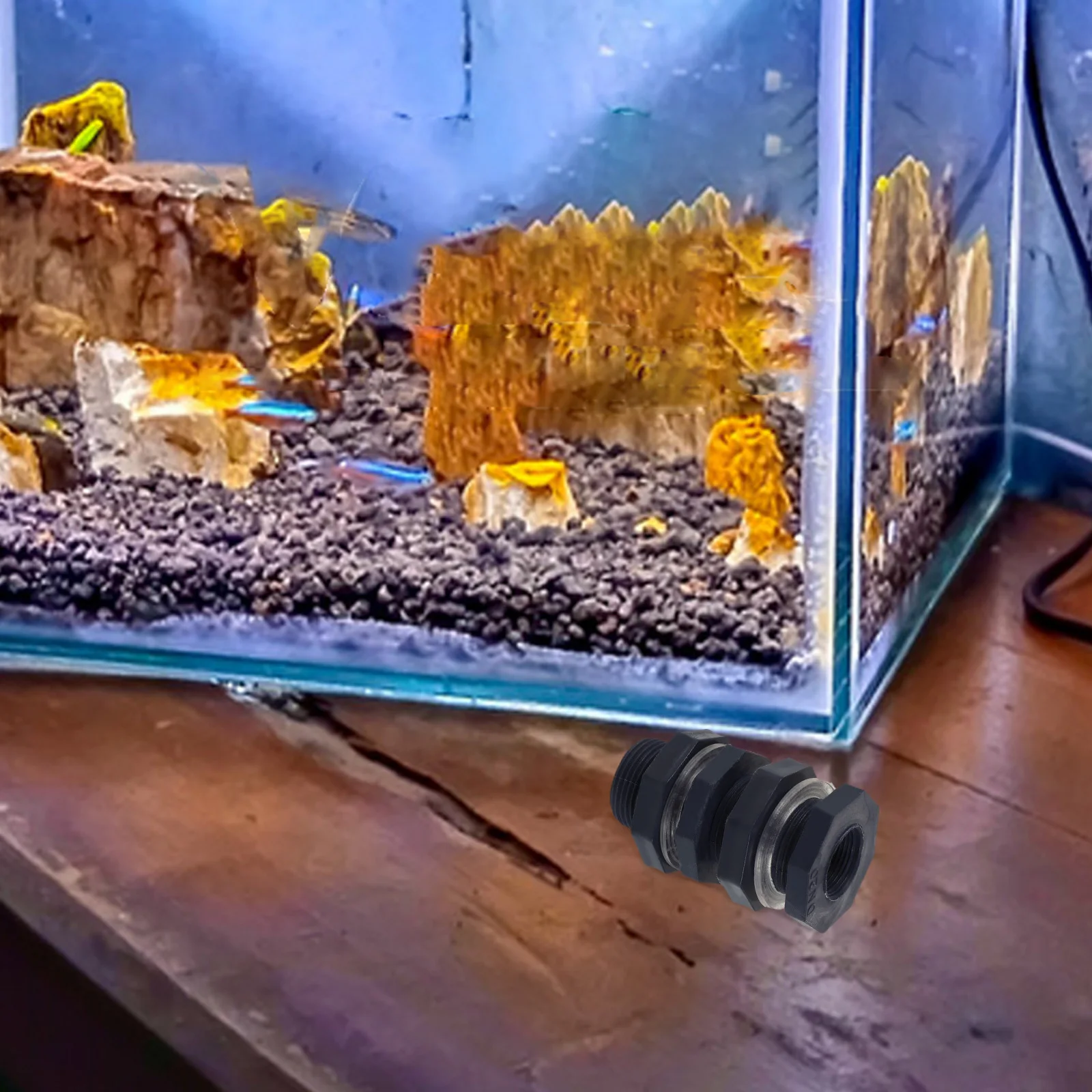 

2Pcs PVC Bulkhead Fittings Leak Proof Connector for Rain Barrels Aquariums Water Tanks Hose Coupler Rain Barrel Connector