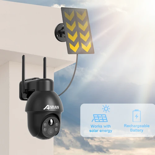 Imagen 2 del producto ANRAN cámara con batería Solar 5MP cámara de seguridad WIFI para exteriores protección del hogar PIR detección humana Color visión nocturna Audio bidireccional
