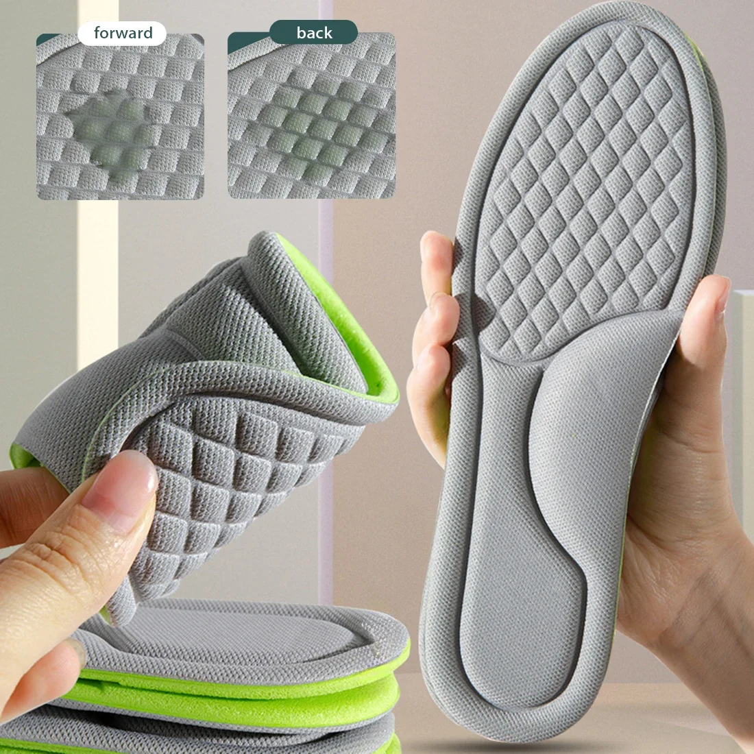 Soft Memory Foam Insoles for Shoes Men Women Deodorant Absorb-Sweat Massage Sport Insole Feet Orthopedic Shoe Sole Running