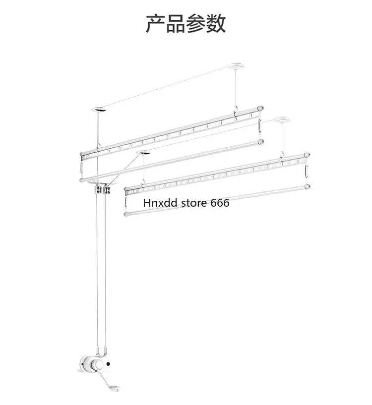 Lifting drying rack balcony hand-crank folding