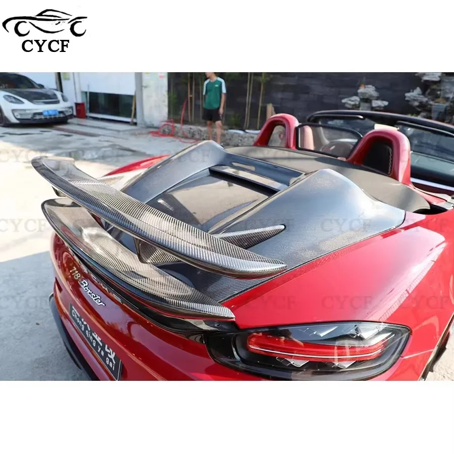 For Porsche 718 981 987 High quality Real Carbon Fiber Rear Deck Spoiler Duckbill Car Wing Retrofit the rear wing Top Wing