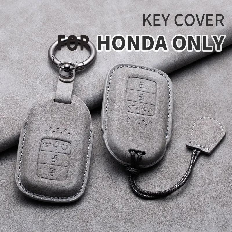 

Натуральная кожа, 4-кнопочный автомобильный смарт-брелок без ключа, чехол для Honda Civic Accord Vezel Fit CRV HRV Crz Hrv Polit Jazz Jade