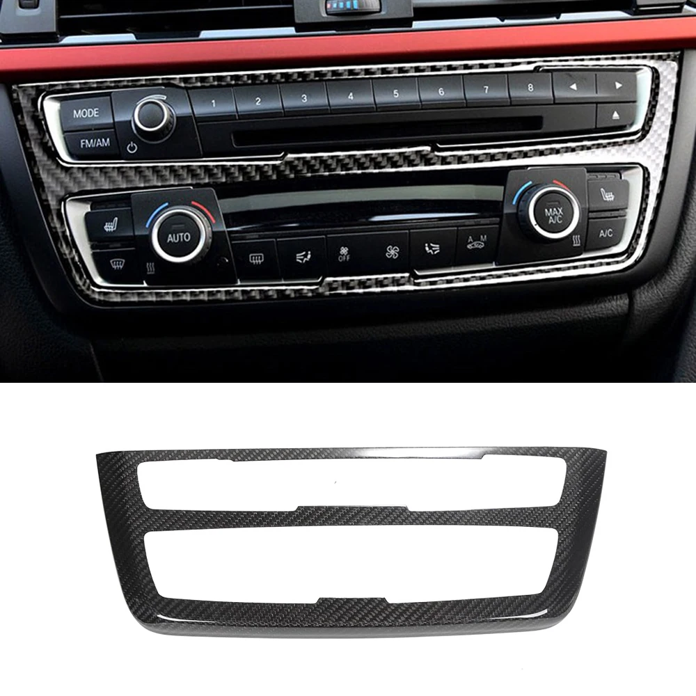 Real Carbon Center Console Air Outlet Panel CD Player Media Frame Cover For BMW 3 Serise F30 F34 F80 M3 F82 M4