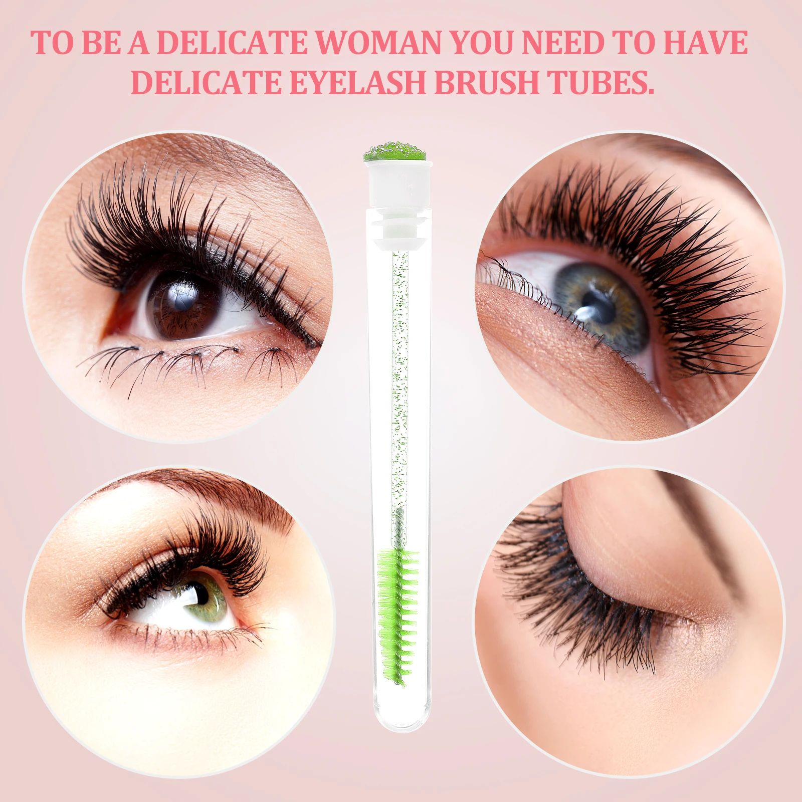 10 pçs pente de cílios escova de maquiagem varinhas para rímel lash sobrancelha portátil suave deslizando conforto aperto em pó resistente