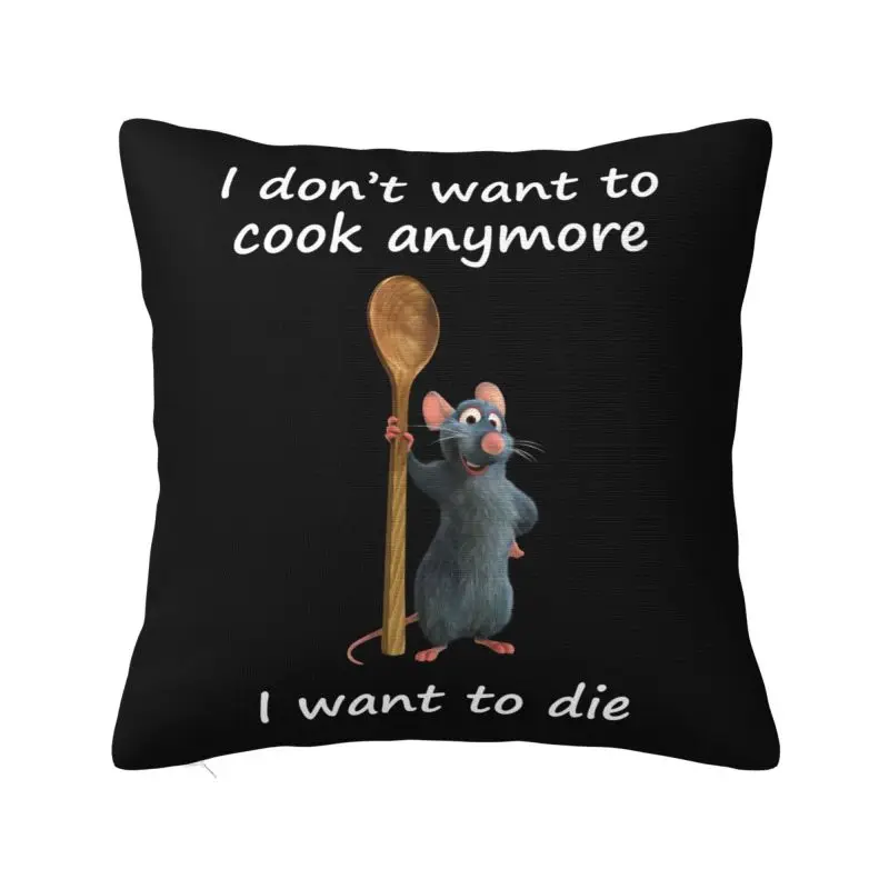 Little Chef Ratatouille Remy Throw Pillow Case for Living Room Cushion Cover Square Polyester Pillowcase Double-sided Printing