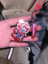 Mouthwashing Anime Keychain Women Acrylic Key Chain Man Funny Key Ring Pendant Ornament Accessories Friend Gift