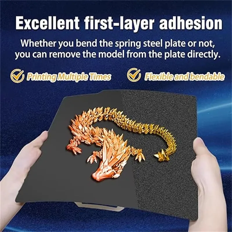Double Sided PEI Build Plate Black Smooth PEI Textured PEI 257x257 for Bambu Lab P1P/P1S /X1/X1C/X1E/A1 3D Printer Spring Steel