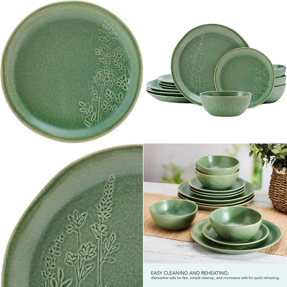 

Набор зеленой посуды на 4 персоны, 12 предметов