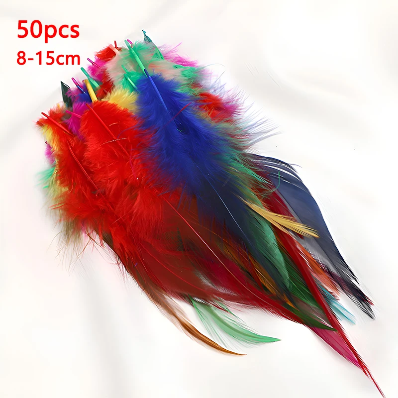 Plumas naturales de 8-15cm, mezcla de colores blancos, Pluma de pavo para manualidades, atrapasueños, decoración de Carnaval, Plumas negras y azules de Pascua