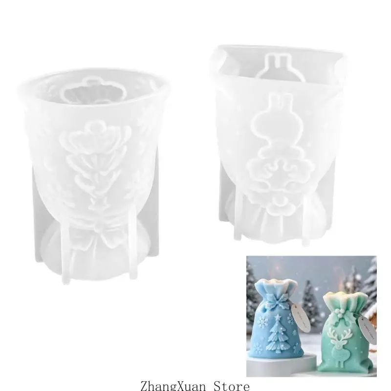 Silikon-Weihnachtsform mit Geschenktütenform für die Kerzenherstellung 3XUF – Detail 2