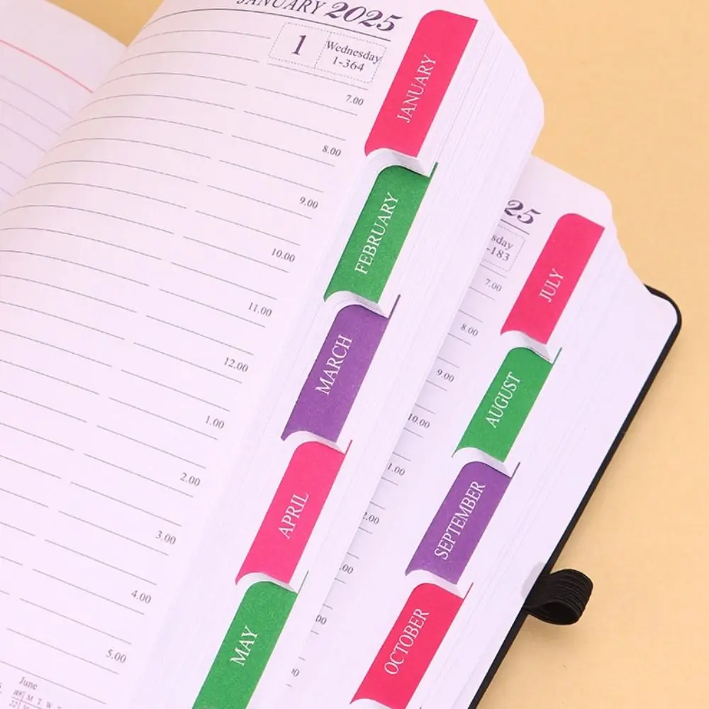 Schedule Journal 2025 Planner Notebook Daily Planner Reminder Efficiency Calendar Notebook with Straps PU Diary Book Student