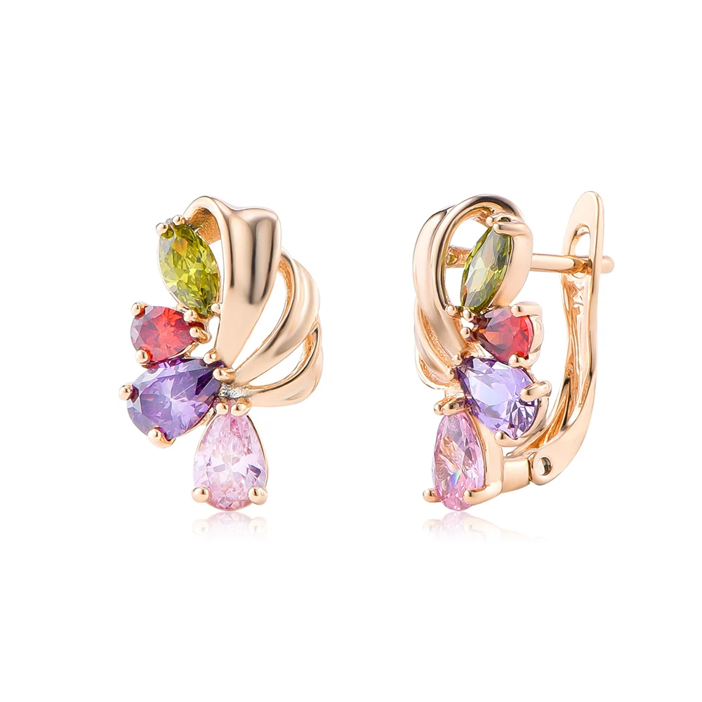 

Colorful Gemstone Earrings Zircon Decoration Exquisite and Detailed Jewelry Women Girls Gift Party Banquet