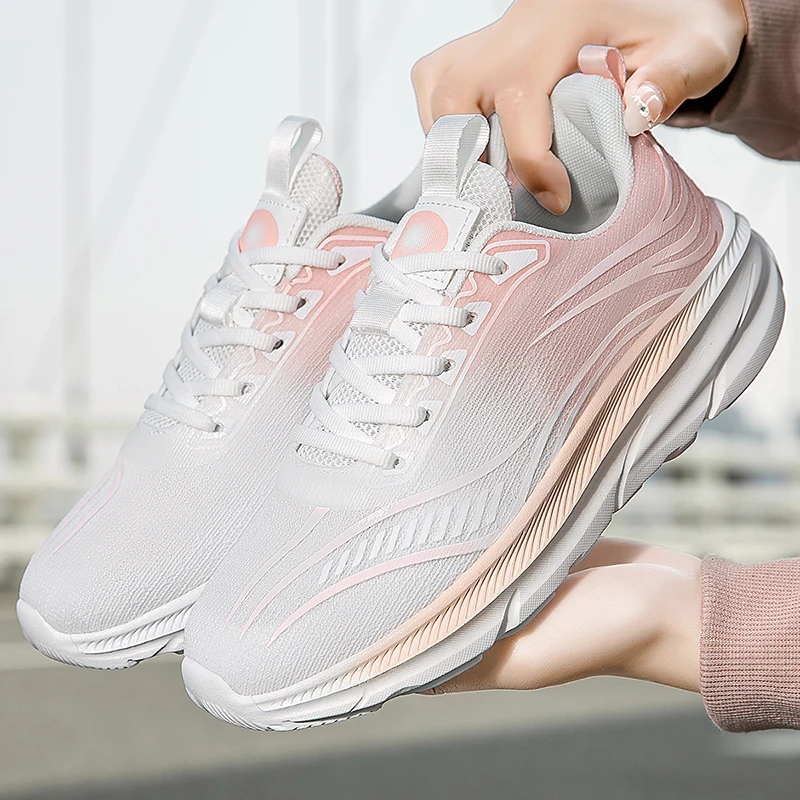 

Женские кроссовки для бега на открытом воздухе, легкие, износостойкие, повседневные, на шнуровке, дышащие, для ходьбы