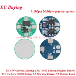 1-100Pcs 1S 3.7V 2.5A 14500 Li-ion BMS PCM Battery 2S 7.4V 8.4V Protection Board Module Overcharge Over Discharge Protection PCB