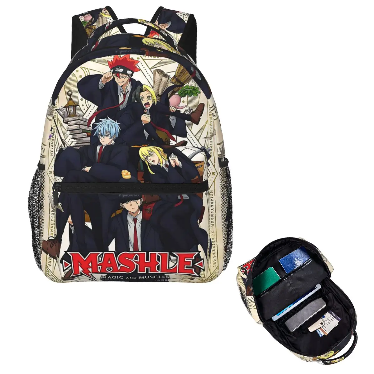 MASHLE Magic And Muscles Comic Student Backpack School Bag Hiking Travel Daypack for Men Women Fashion Bookbag Shoulder Bags