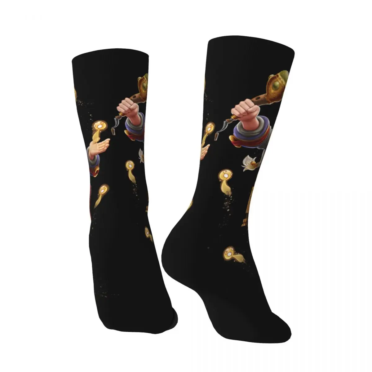 Chaussette de compression amusante en elin pour hommes, motif imprimé de qualité LOL, chaussettes d'équipage décontractées pour garçons, Bard Hip Hop Harajuku League of ATIONS End