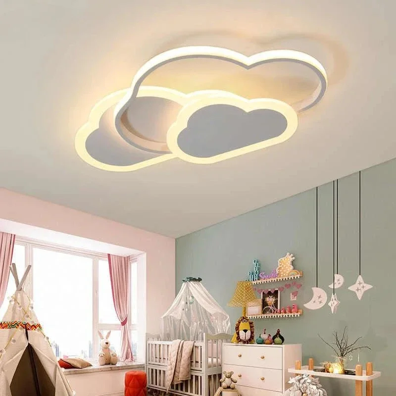 Pink White Creative child Cloud Ceiling light Children's Room LED Ceiling Lamp Bedroom Study Lighting Fixtures