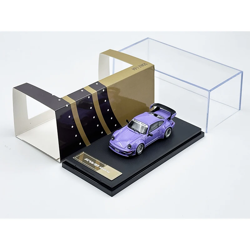 STAR In Stock 1:64 RWB 964 Violet Neon Green Diecast Diorama Car Model Collection Toys