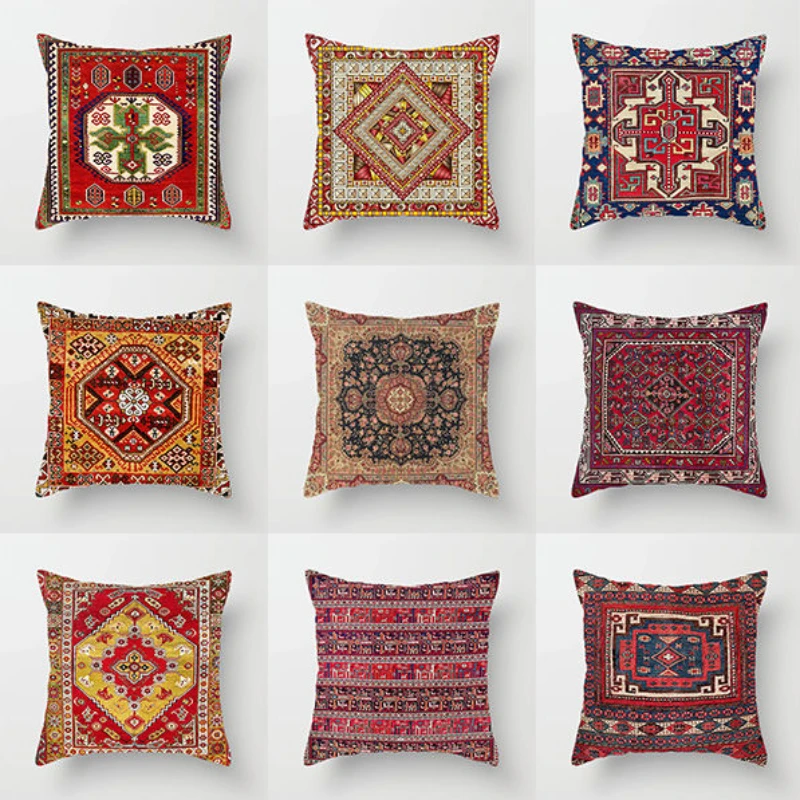 

Indian Boho Throw Pillow Case Ethnic Bohemian Pillowcase 40x40 Cm Bed Sofa Bedroom Living Room Pillow Cover Luxury Designer