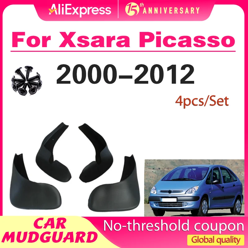 Car Mud Flaps For Citroen Xsara Picasso 2000-2012 Splash Guards Mudflaps Dirty Traps Fender Flares Front Rear Mud Flap Mudguards