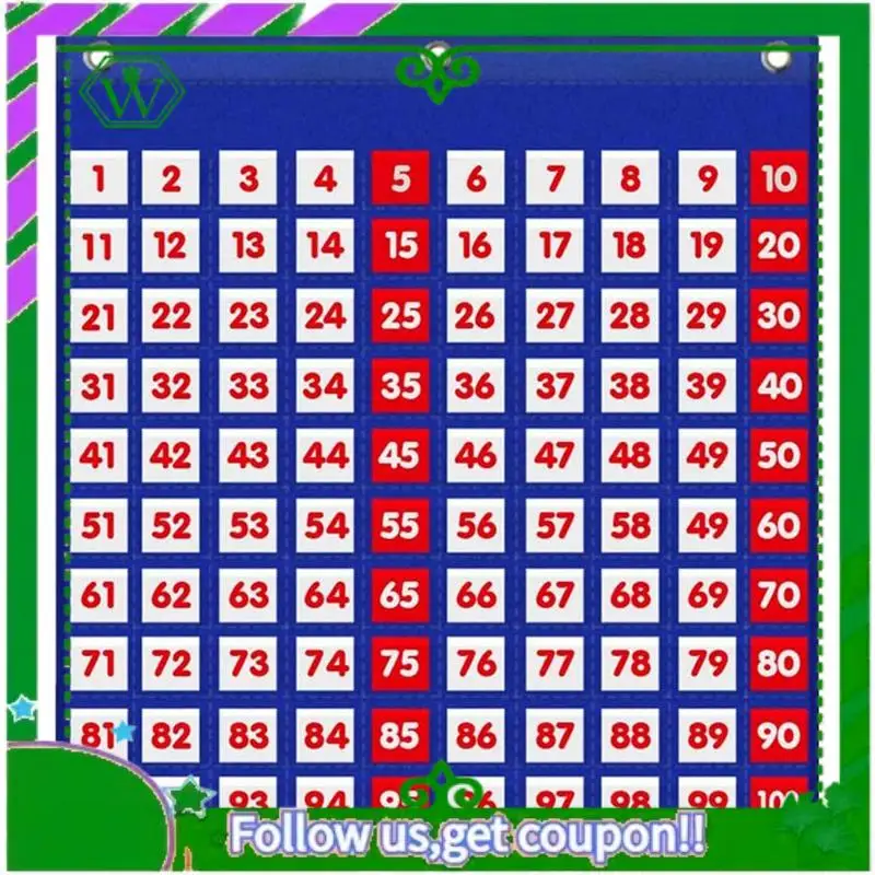 

Карманная таблица ABIK-Hundreds, карманная таблица с доской номер 1-100 для уроков учителей в классе или для использования в домашних условиях