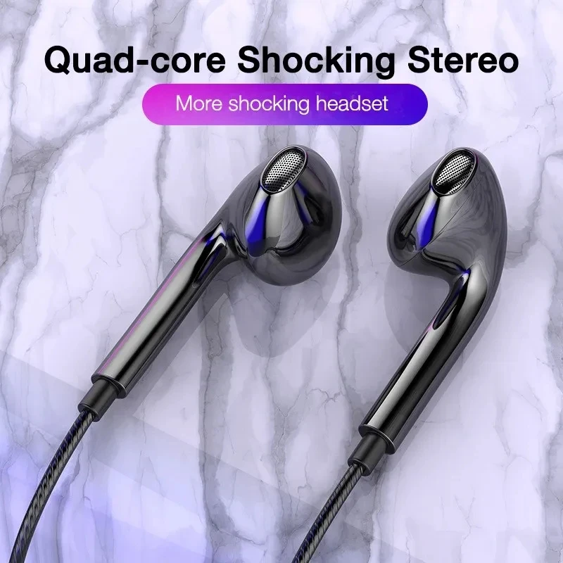 3.5mm Wired Headphones In Ear Headset Wired Earphones with Microphone Bass Stereo Earbuds Sports In-line Control For Phones