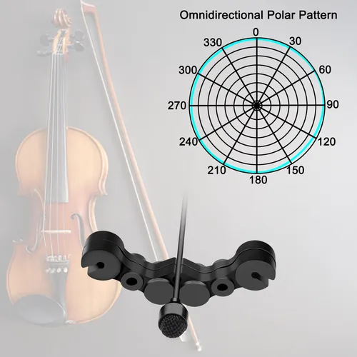 Imagen 2 del producto KIMAFUN Mini micrófono de violín con cable instrumento Musical micrófonos de condensador pastilla omnidireccional para Shure AKG Bodypack inalámbrico