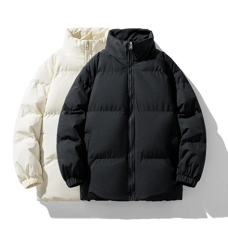 

Fashion Parka Jackets New Stand Up Collar Versatile Couples' Winter Warm Youth Coat Solid Color Daily Casual Puffer Jacket