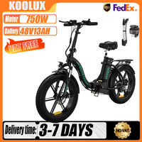 KOOLUX BK6S EU Stock 750W Motor 48V13Ah Battery Folding Electric Bicycle 20*4.0 Inch Fat Tire E-bike Travel City Electric Bike