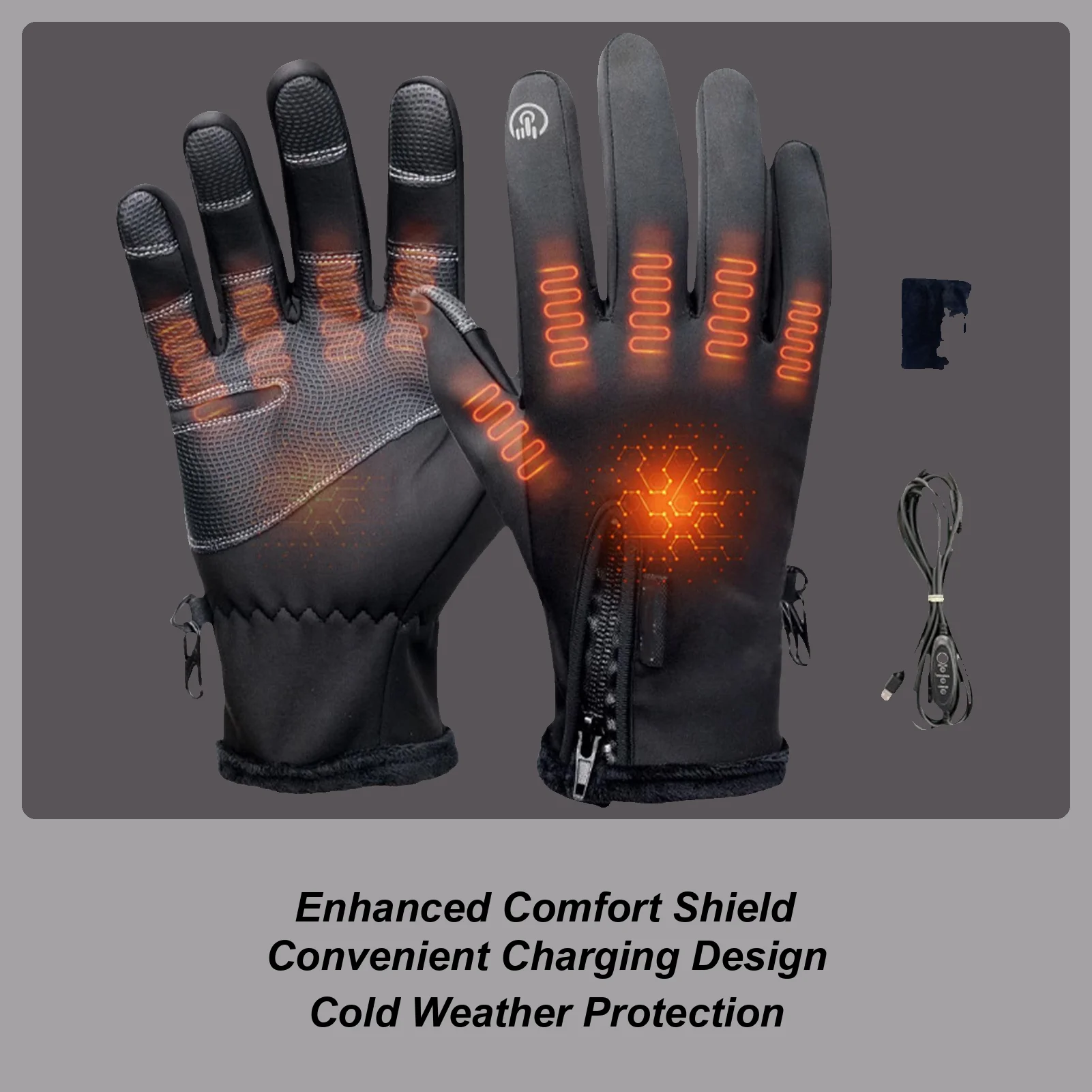 Motorcycle Gloves Motorbike Riding Gloves Heated Gloves 3 Modes Adjustable Breathable Hand Warmer  Full Finger Electric Gloves