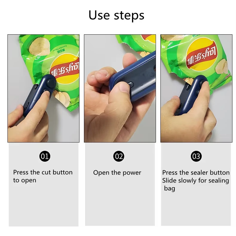Portable Handheld USB Charging Dual-Purpose Plastic Packaging Small Food Sealer Mini Household Vacuum Wholesale Customization