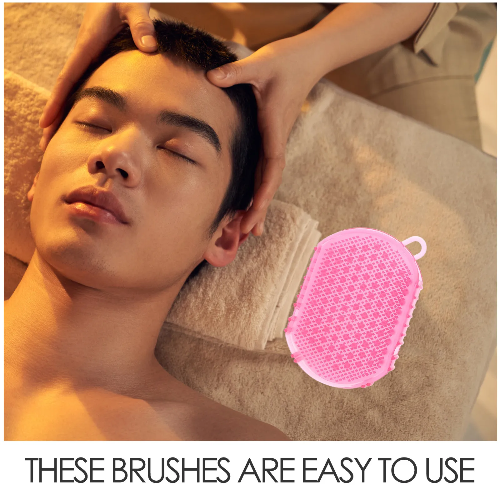 4Pcs Meridian Massage Brush Set Double Sided Soft Palm Scalp Comb Finger Handheld Pocket Hair Brush for Men Women Pets Travel
