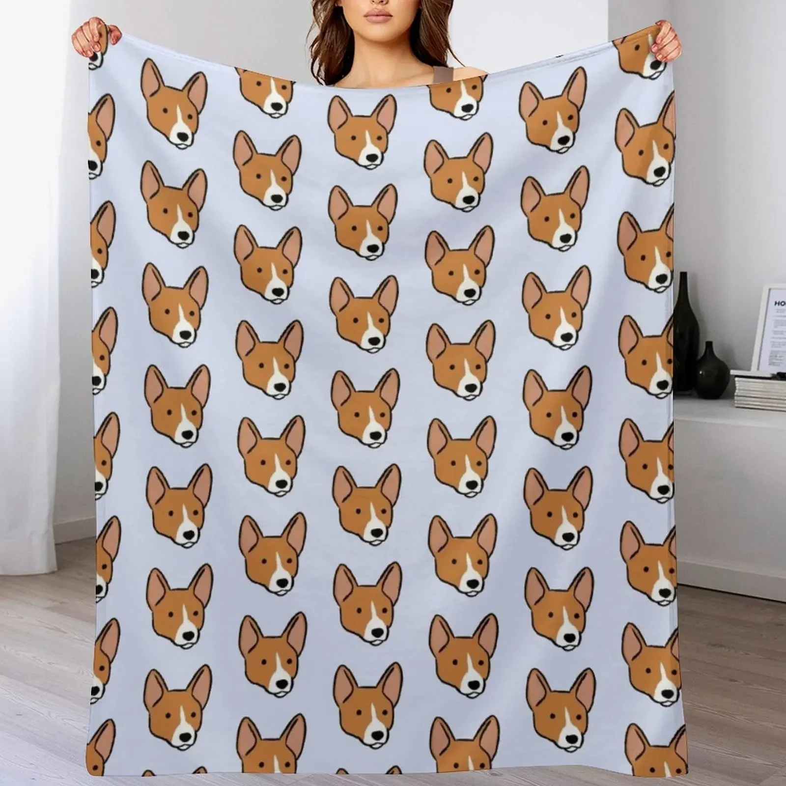 

Basenji dog cute illustration Throw Blanket Soft Breathable Blanket for Night Sleeping