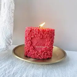 Love Silicone Mold Diy Handmade Soap Gypsum Mold Flipping Sugar Mousse Baking Mold Rose Candle Mold Valentines Gift