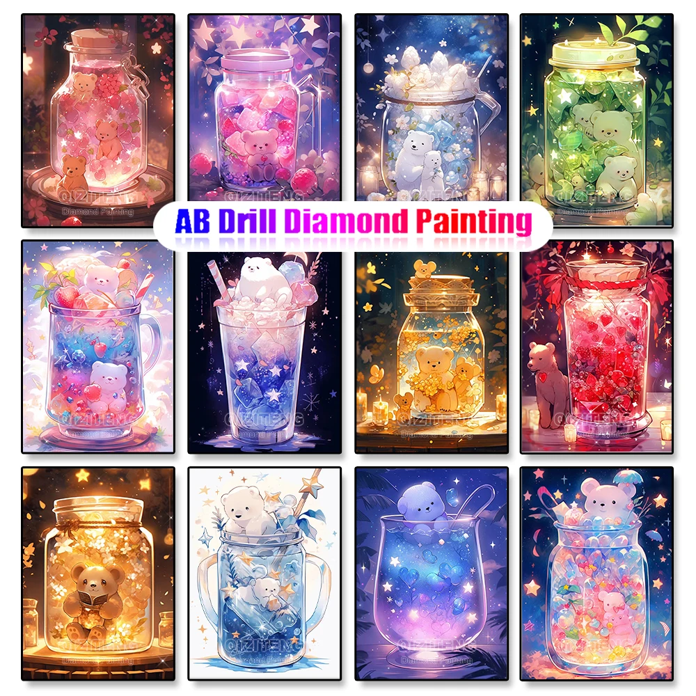 Twelve Constellations Series Diamond Embroidery Cross Stitch DIY Drink Mosaic Picture 5D Diamond Painting Cute Home Decoration