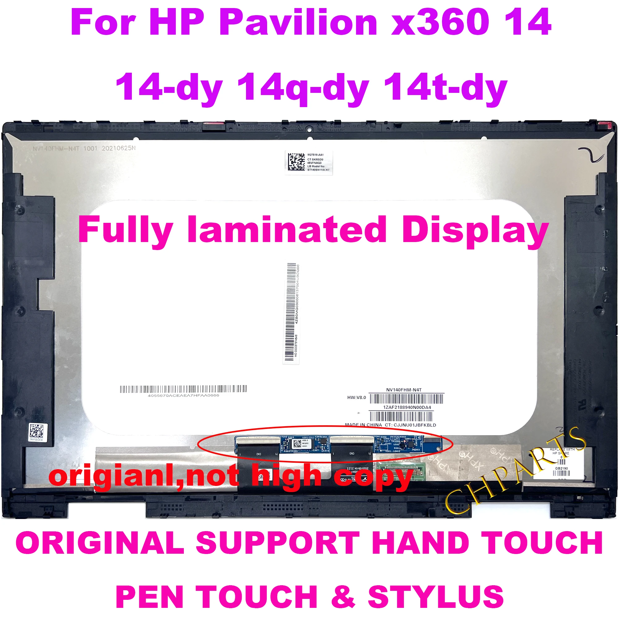 Imagem -02 - Tela Sensível ao Toque Digitador Substituição Montagem Frame hp Pavilion X360 Conversível 14-dy 14m dy 14t-dy