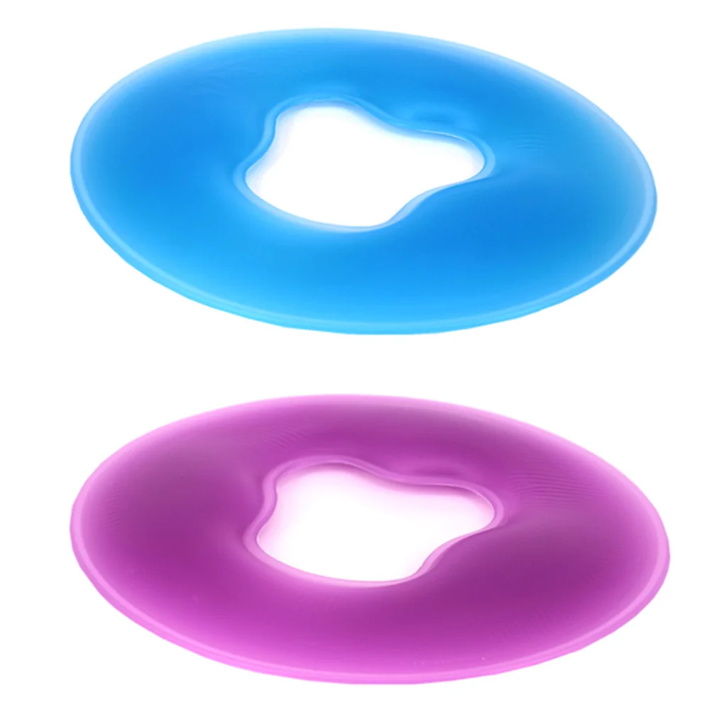 Silicone Massage Face Cradle Pillow, Salon Body Beauty, Spa Head Rest Cushion for Table - Blue/Purple