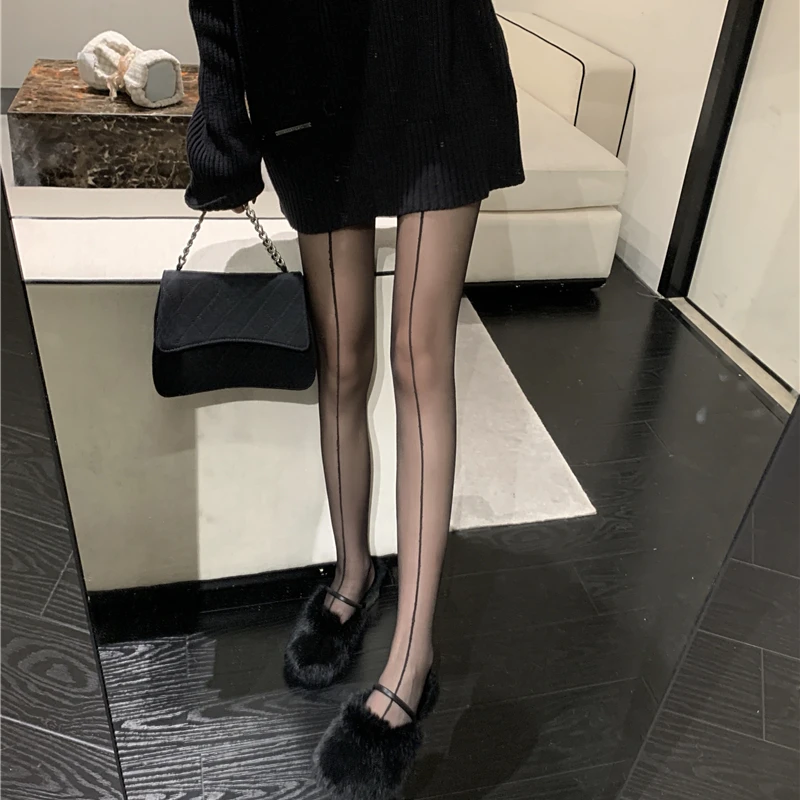 Pantyhose Women Lingerie Sexy Striped Thigh High Stockings Women Tights Female Hosiery High Waist Body Stockings Pantyhose Tight