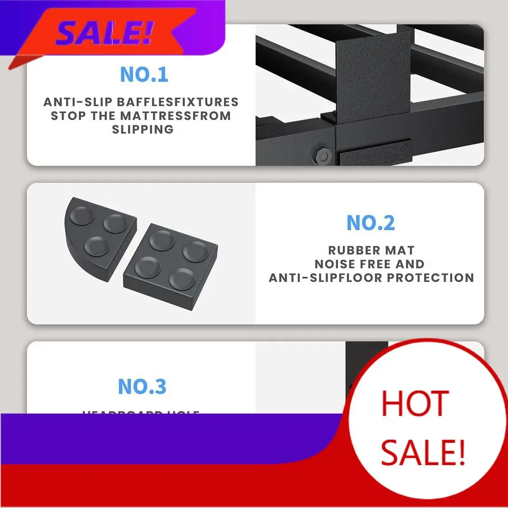 

Акция! Прочная металлическая кровать-платформа Promotion20 Full XL с круглыми ножками, матрасом, стальными ламелями, без пружинного блока, бесшумная, нескользящая.