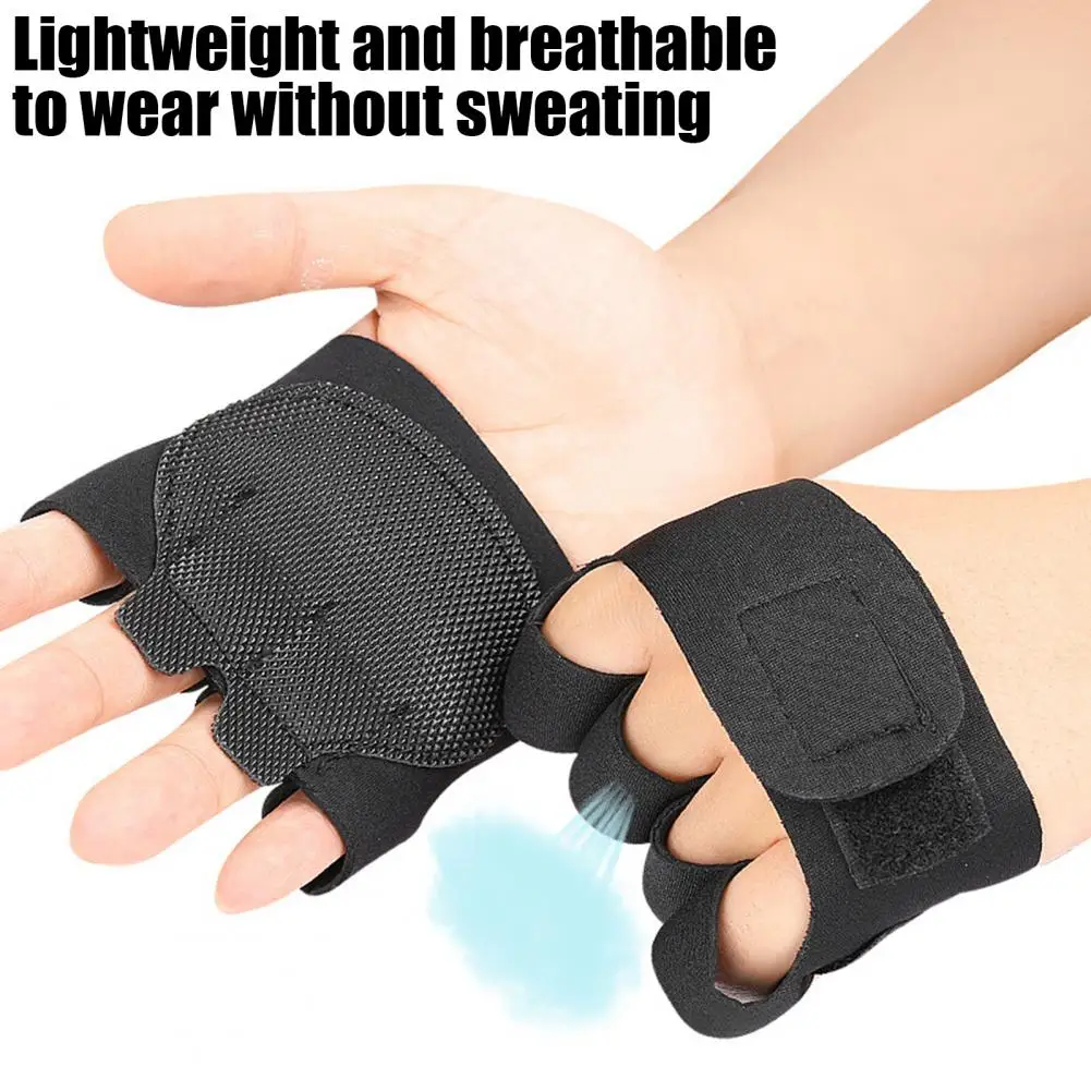 

Fitness Gloves with Fastener Tape Adjustable Mini Weight Lifting Gloves for Men Women Breathable Palm for Gym for Sports