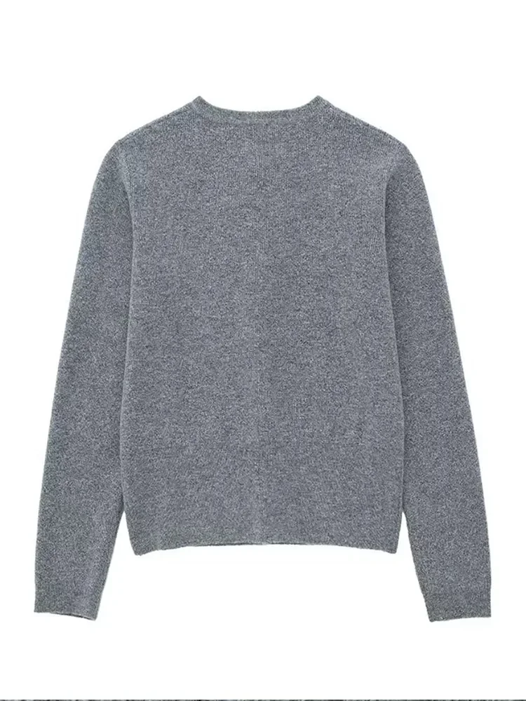 Fashion Solid Color O-neck Knitted Coat Women 2023 Autumn Winter Loose Warm Long Sleeve Single Breasted Coats Female Streetwear